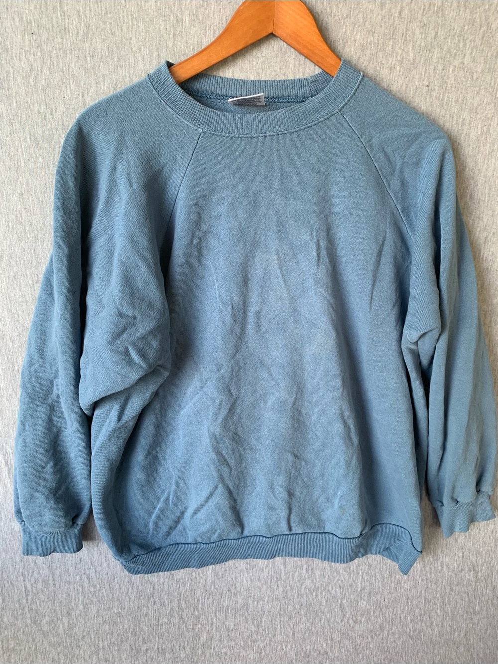 Vintage Blank Blue Crewneck Sweatshirt 90s Sweater
